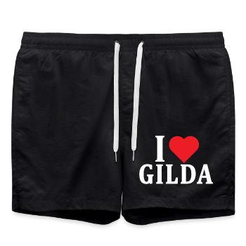 t-shirt J’adore Gilda idée cadeau t-shirt - Short de bain - noir - Devant - AI Model Male 185 light (185cm)