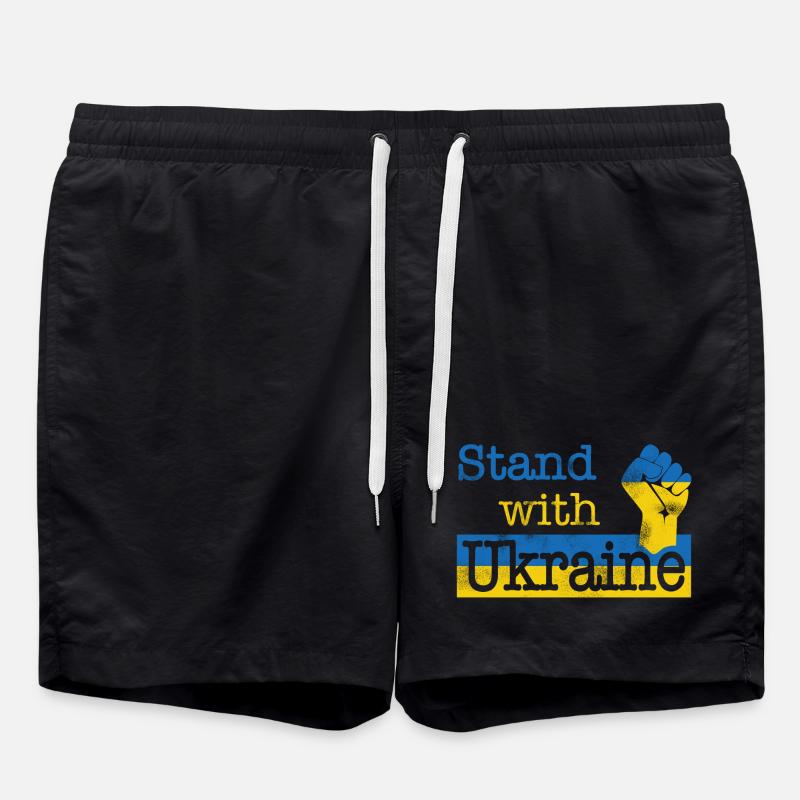 Soutenez l’Ukraine ! bleu jaune - Short de bain - noir