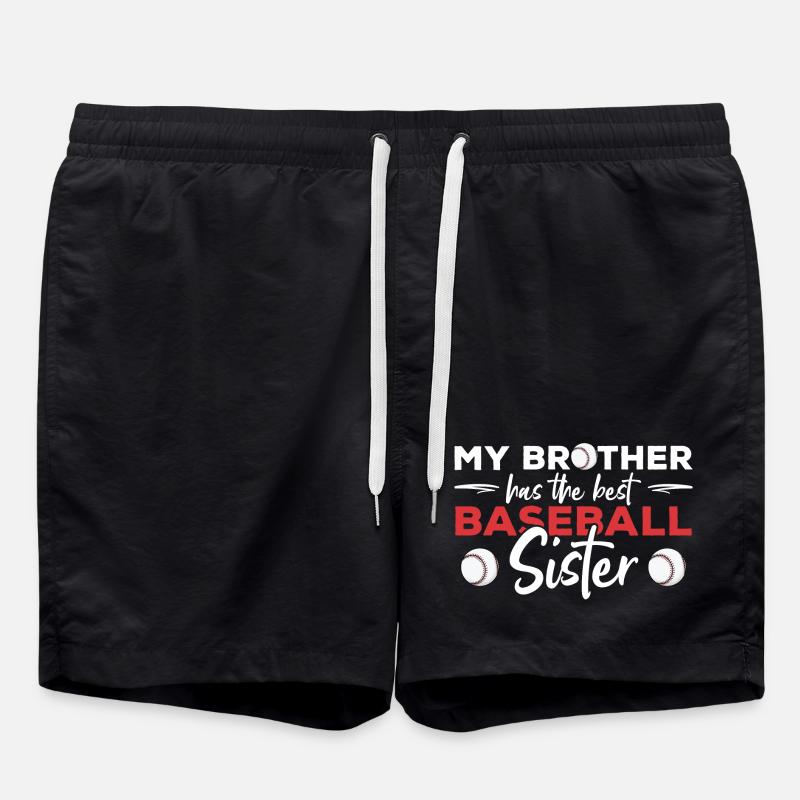 Bruder hat die beste Baseballschwester - Badeshorts - Schwarz