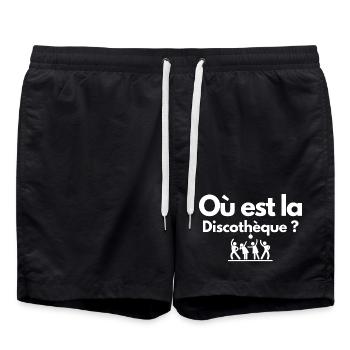discothèque, boite de nuit, DJ - Short de bain - noir - Devant - AI Model Male 185 light (185cm)