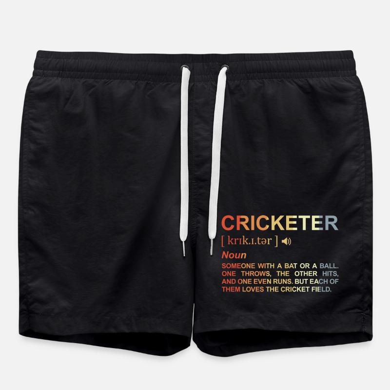 Cricketer Dictionary - Swim Trunks - black