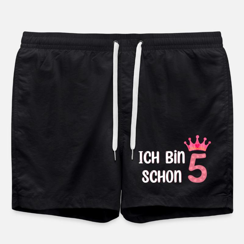 ich bin schon 5 - Badeshorts - Schwarz