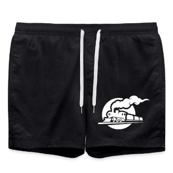 Railway Sketch - Swim Trunks - black - Front - AI Model Male 185 light (185cm)
