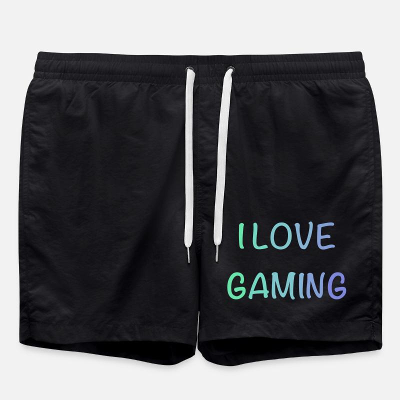 I Love Gaming - Swim Trunks - black