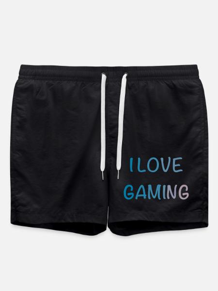 I Love Gaming Aquarell - Badeshorts - Schwarz