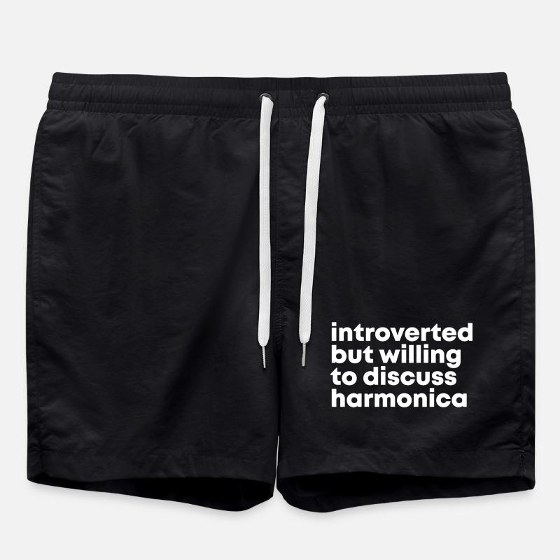 Mundharmonika - Badeshorts - Schwarz