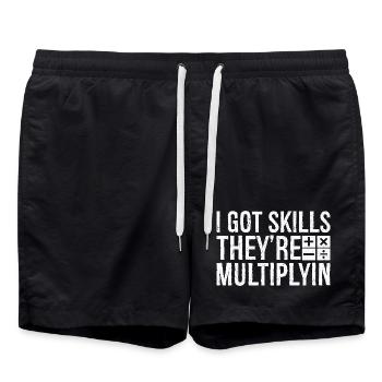 I got skills they're multiplyin - Swim Trunks - black - Front - AI Model Male 185 light (185cm)