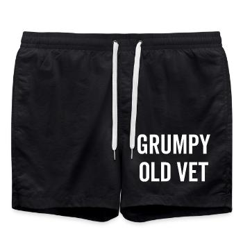 Grumpy Old Vet - Swim Trunks - black - Front - AI Model Male 185 light (185cm)