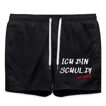Ich bin Schuld... wie immer Spruch Design - Badeshorts - Schwarz - Vorne - AI Model Male 185 light (185cm)