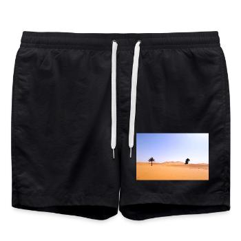 Palmiers Solaires en Désert Doré - Short de bain - noir - Devant - AI Model Male 185 light (185cm)