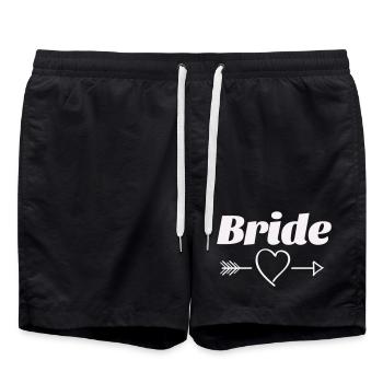 Braut Herz Pfeil Design - Badeshorts - Schwarz - Vorne - AI Model Male 185 light (185cm)