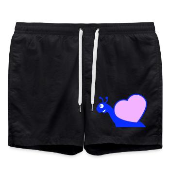 Snail Heart Snail Shell Cute Love Romantic - Swim Trunks - black - Front - AI Model Male 185 light (185cm)