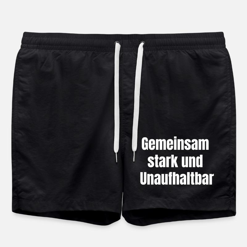 Gemeinsam stark und unaufhaltsam. - Badeshorts - Schwarz