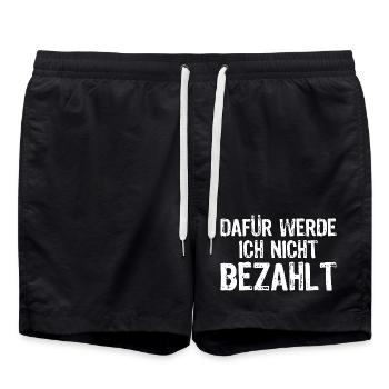 I don't get paid for that - Swim Trunks - black - Front - AI Model Male 185 light (185cm)
