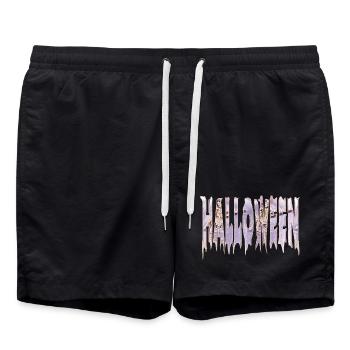 Icy Halloween Lettering Skeleton Gothic - Swim Trunks - black - Front - AI Model Male 185 light (185cm)