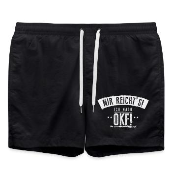 Local inspection trip OKF village life - Swim Trunks - black - Front - AI Model Male 185 light (185cm)
