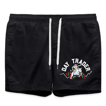 Aktien Börse Crypto Aktienmarkt Trader Investor - Badeshorts - Schwarz - Vorne - AI Model Male 185 light (185cm)