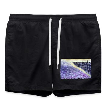 Purple City Dusk Aussichtspunkt - Badeshorts - Schwarz - Vorne - AI Model Male 185 light (185cm)