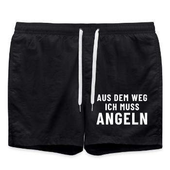 Out of my way, I need to go fishing! - Swim Trunks - black - Front - AI Model Male 185 light (185cm)