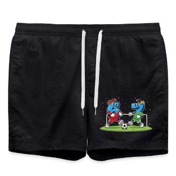 67 Six Seven Carnival Costume Fußball Italien Meme - Badeshorts - Schwarz - Vorne - AI Model Male 185 light (185cm)