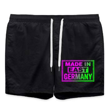 Made in East Germany Ostalgie Neon Retro Cap Bag - Swim Trunks - black - Front - AI Model Male 185 light (185cm)