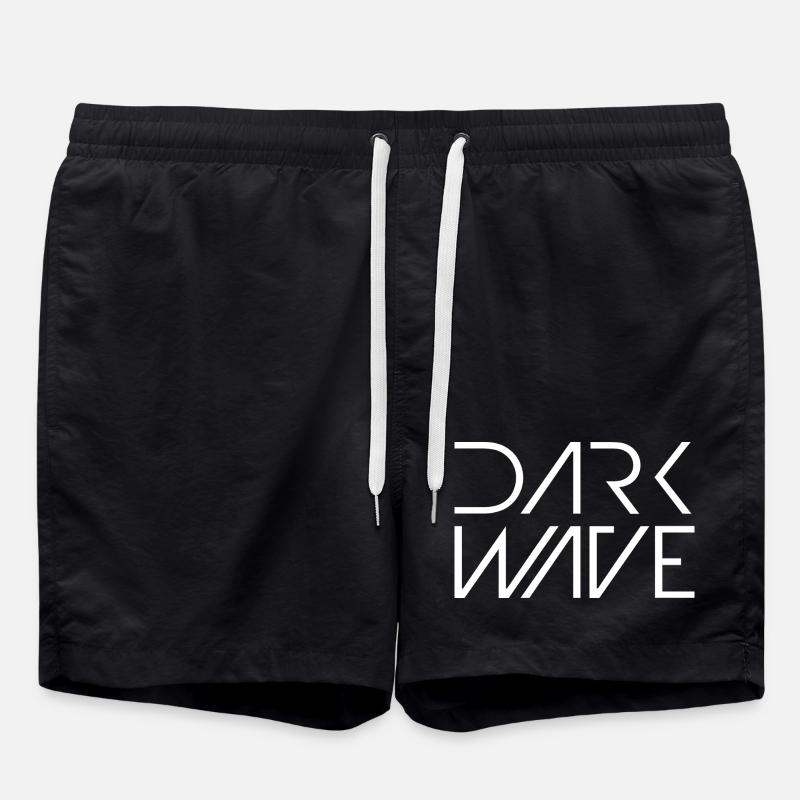 Dark Wave Geometric Tee - Swim Trunks - black