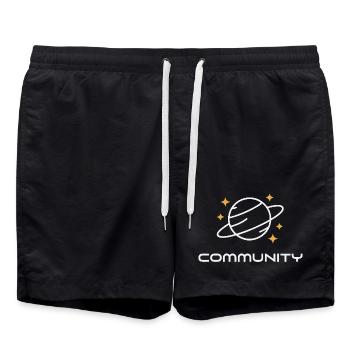 Planet Ringed Unity - Swim Trunks - black - Front - AI Model Male 185 light (185cm)