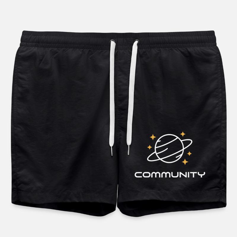 Planet Ringed Unity - Swim Trunks - black