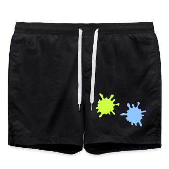 Éclaboussures de néon - Short de bain - noir - Devant - AI Model Male 185 light (185cm)