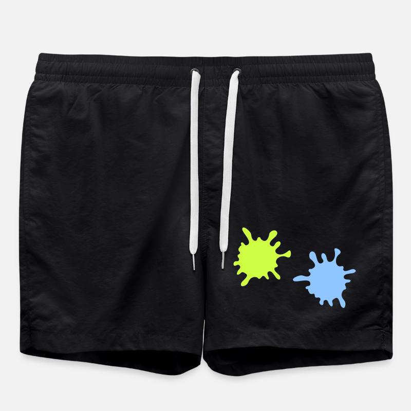 Neon Spritzer Splatter - Badeshorts - Schwarz