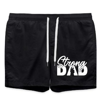 Strong Dad Silhouette Fatherhood Parenting - Swim Trunks - black - Front - AI Model Male 185 light (185cm)