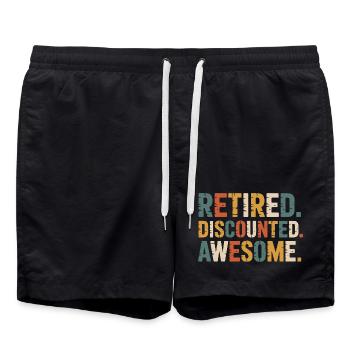Senior Discount Ruhestand Humor - Badeshorts - Schwarz - Vorne - AI Model Male 185 light (185cm)