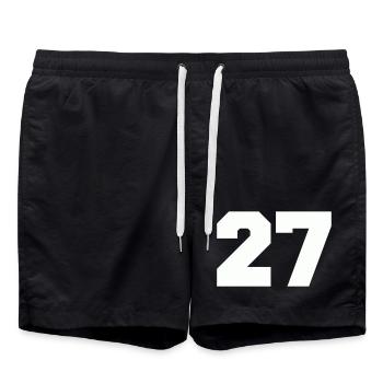 Number 27 - Swim Trunks - black - Front - AI Model Male 185 light (185cm)