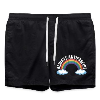 Toujours Antifasciste - Antifa Tee - Short de bain - noir - Devant - AI Model Male 185 light (185cm)