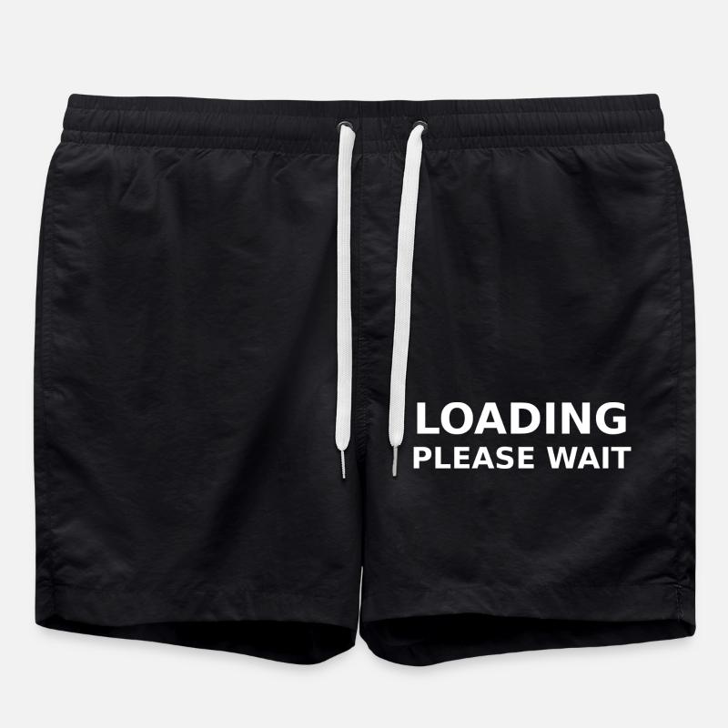 LOADING – PLEASE WAIT - Badeshorts - Schwarz