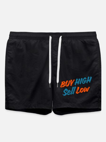 Investor - Trader - Stocks - Stock Market Funny Sayings - Swim Trunks - black