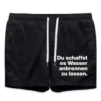 TU PARVIENS À BRÛLER DE L’EAU. STUPIDE - Short de bain - noir - Devant - AI Model Male 185 light (185cm)