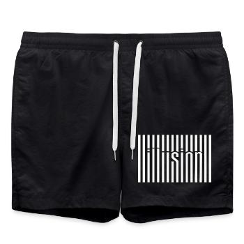 Illusion du code-barres - Short de bain - noir - Devant - AI Model Male 185 light (185cm)
