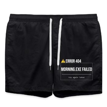 Error 404 - Morning.exe wurde nicht geladen - Badeshorts - Schwarz - Vorne - AI Model Male 185 light (185cm)