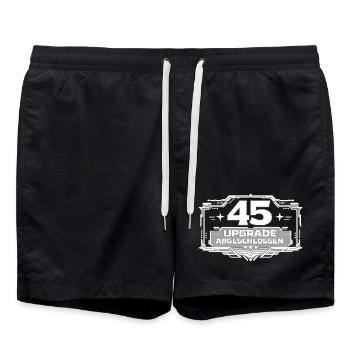 45 Upgrade Abgeschlossen Badge - Badeshorts - Schwarz - Vorne - AI Model Male 185 light (185cm)