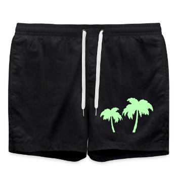 Duo Silhouettes des Palmiers Tropicaux - Short de bain - noir - Devant - AI Model Male 185 light (185cm)