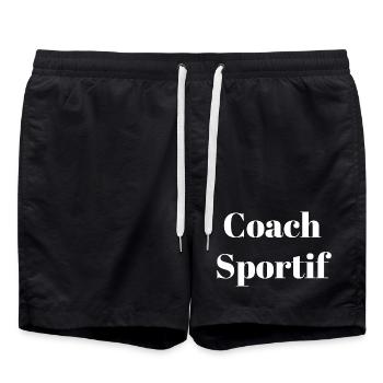 coach_sportif - Short de bain - noir - Devant - AI Model Male 185 light (185cm)