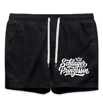 Schlager Prinzessin - Badeshorts - Schwarz - Vorne - AI Model Male 185 light (185cm)