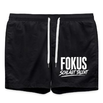 Fokus schlägt Talent - Badeshorts - Schwarz - Vorne - AI Model Male 185 light (185cm)