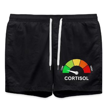 Échelle de cortisol bas - Short de bain - noir - Devant - AI Model Male 185 light (185cm)