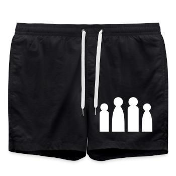 Minimalist Family - Silhouette Parents Children - Swim Trunks - black - Front - AI Model Male 185 light (185cm)