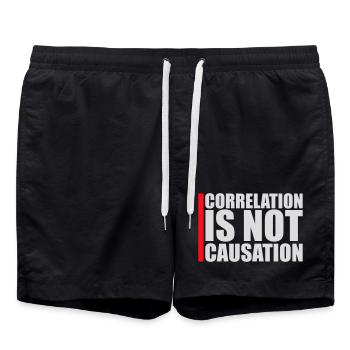La corrélation n’est pas la causalité : la science des nerds - Short de bain - noir - Devant - AI Model Male 185 light (185cm)