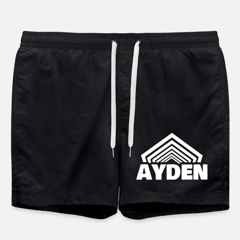 Jungenname Ayden - Badeshorts - Schwarz