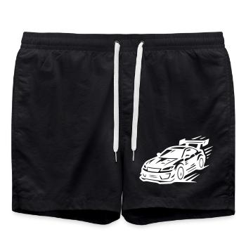 Car Sports Car Symbol Turbo - Swim Trunks - black - Front - AI Model Male 185 light (185cm)