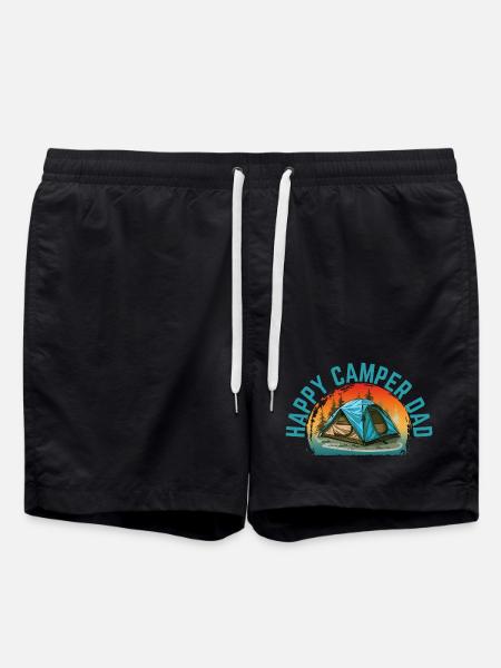 HAPPY CAMPER DAD - Swim Trunks - black